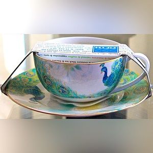 222 FIFTH LAKSHMI SOUP MUG 20 oz SALAD PLATE 8 INCH SET